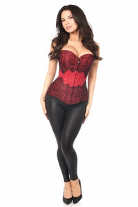 Lavish Brocade w/Black Eyelash Lace - Corset Envy