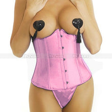 Load image into Gallery viewer, Pink Satin Waist Cincher Underbust Corset - Corset Envy