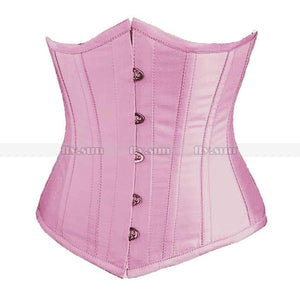 Pink Satin Waist Cincher Underbust Corset - Corset Envy